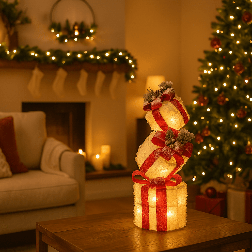 Regali natalizi con luci LED per decorazioni natalizie set da 3 pezzi - 3
