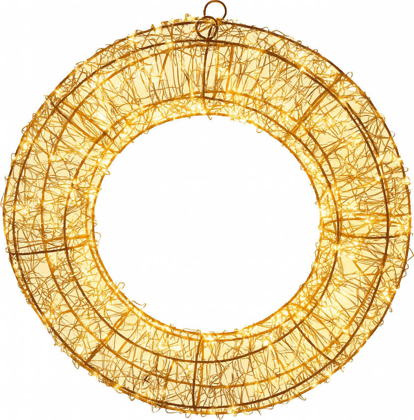 Corona natalizia, con Timer, con luce LED a luce extra-calda per decorazioni natalizie - 2