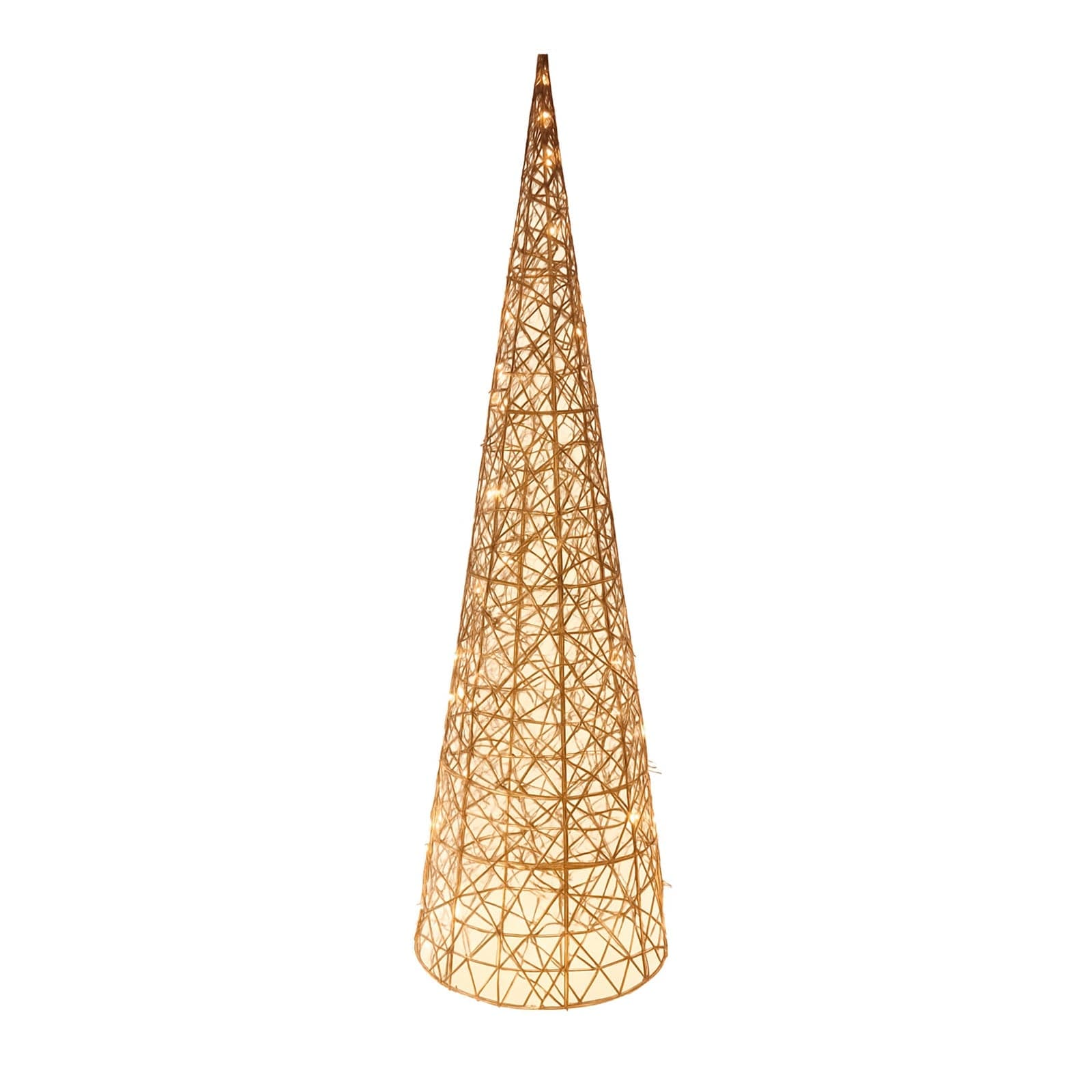 Albero decorativo cono con luci Led champagne per decorazione natalizia - 2