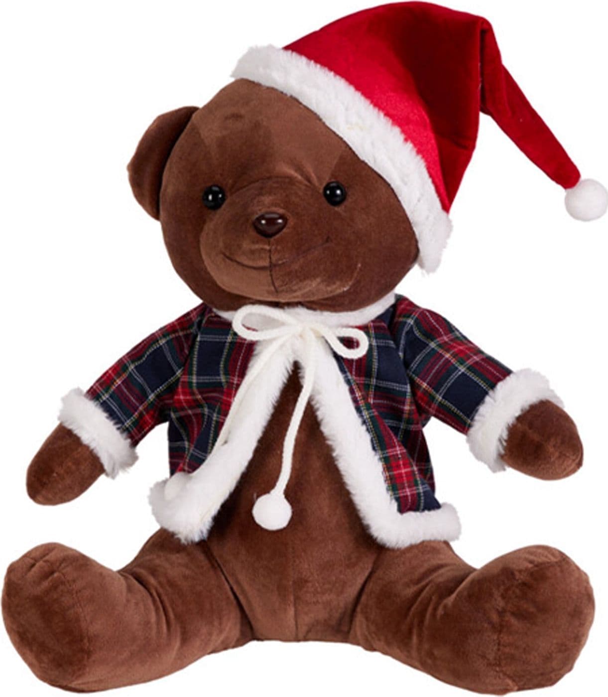 Orso di Natale peluche soffice decorazione natalizia per interno da 35 cm - 2