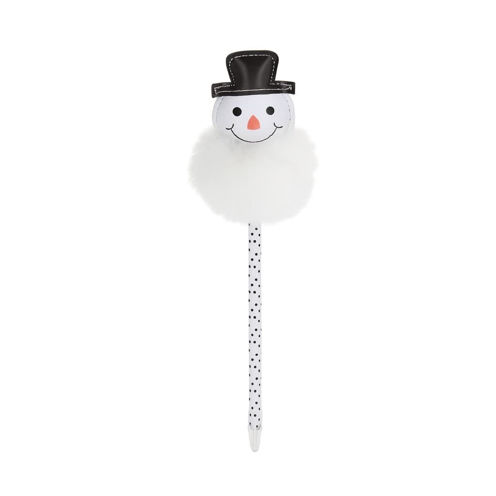 Penna natalizia con pon-pon per decorazioni natalizie h 25 cm - 3