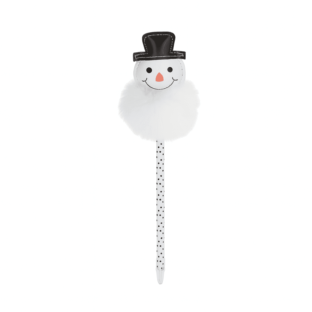 Penna natalizia con pon-pon per decorazioni natalizie h 25 cm - 3