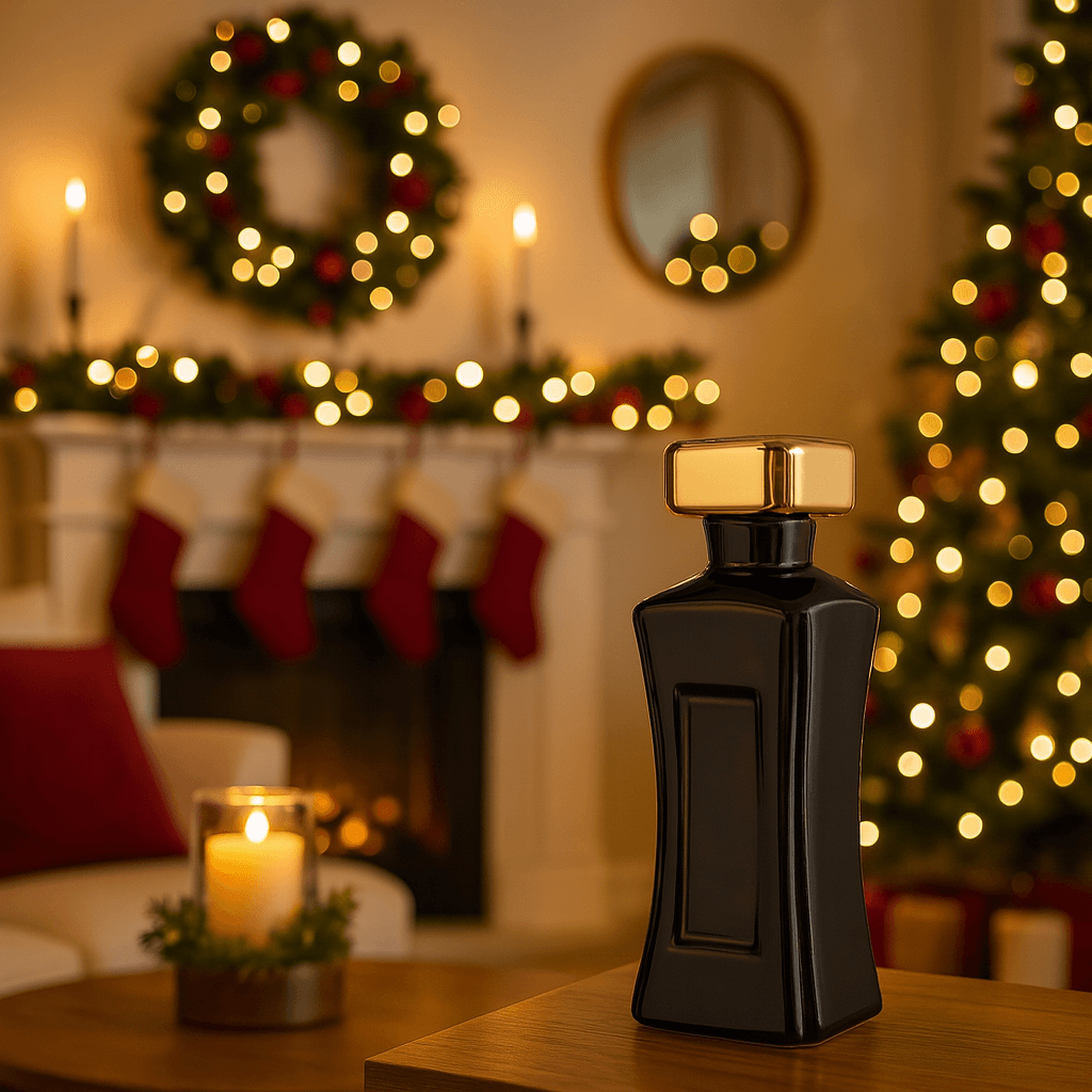 Portacandela profumo in ceramica nero per decorazione ambienti h 16 cm - 2