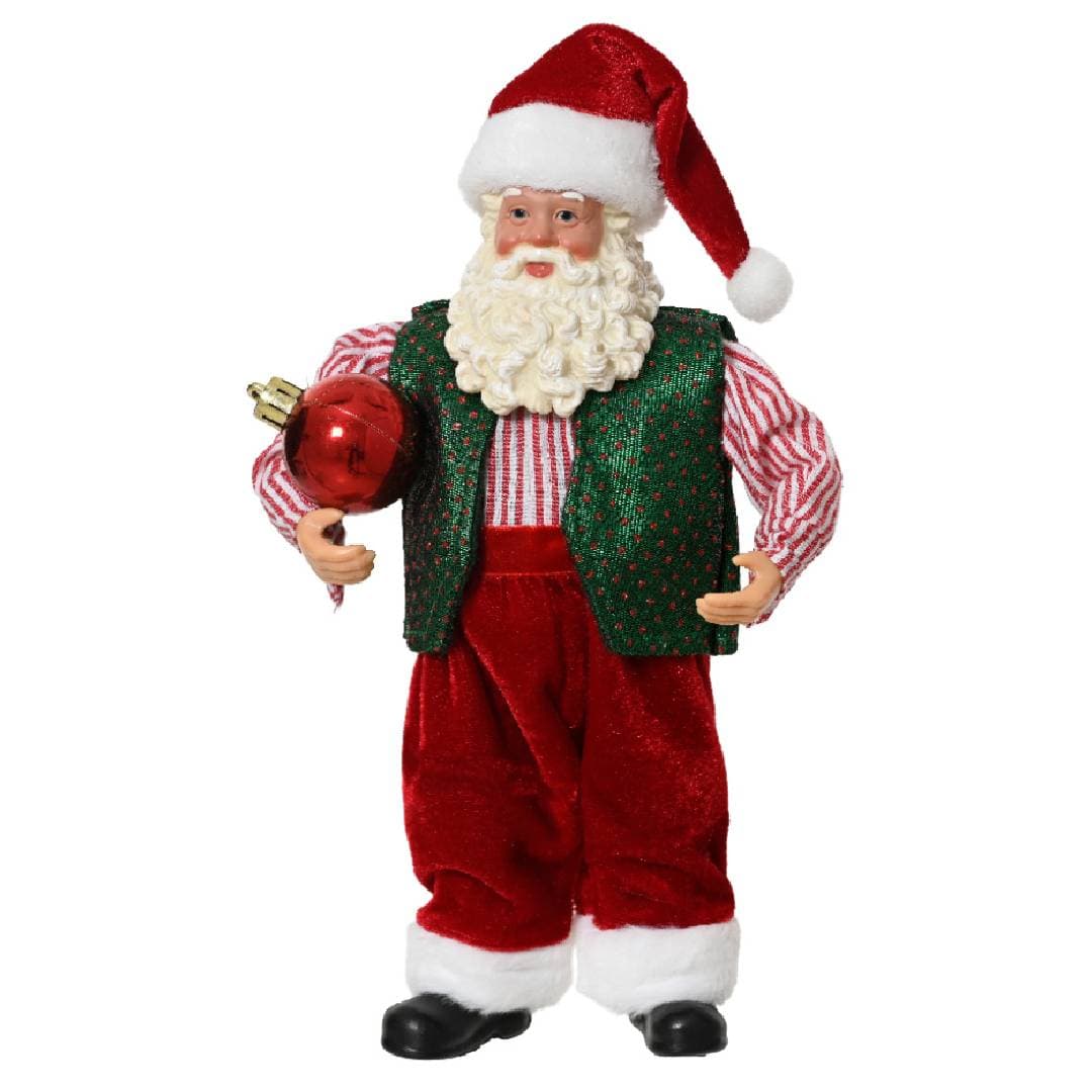 Babbo Natale decorativo in tessuto per decorazioni natalizie, da h 23 cm - 2