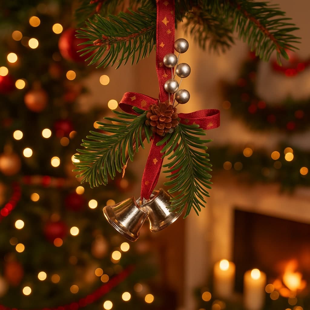 Pendente per albero di Natale con campanellini per decorazioni natalizie - 5
