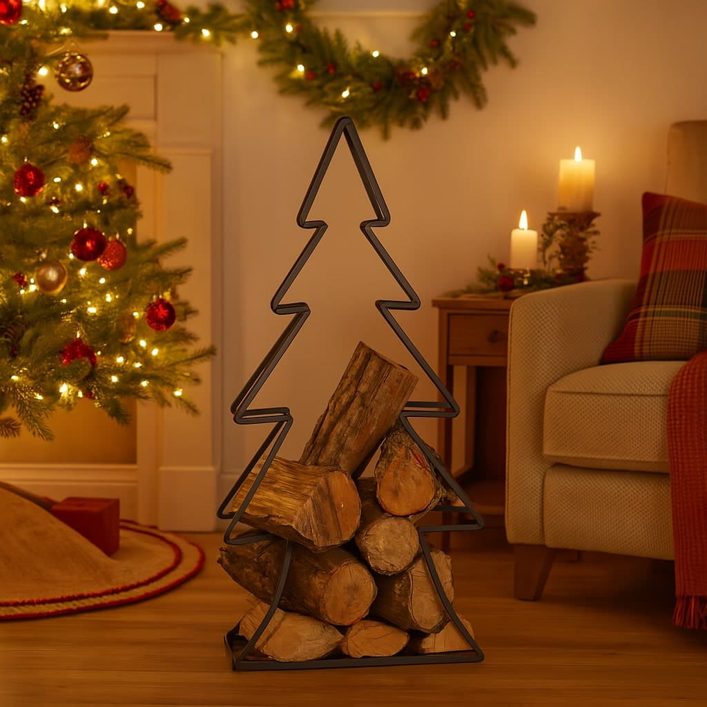 Albero in metallo porta legna per conservazione legna da ardere - 2