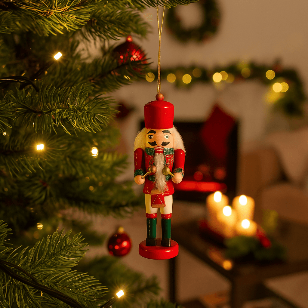 Schiaccianoci pensili per Albero di Natale in legno per decorazioni natalizie set da 3 - 9