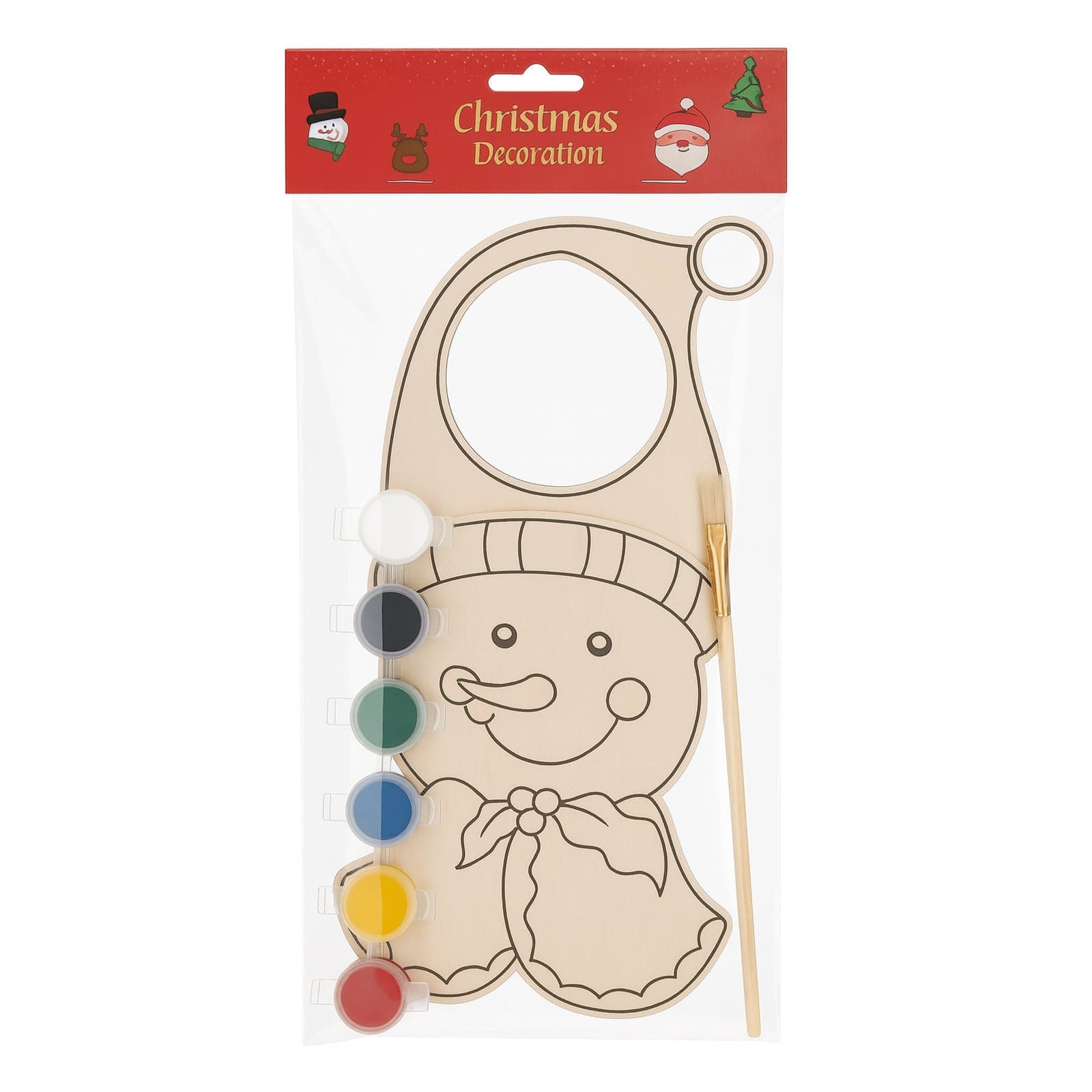 Set pittura natalizia con pennello, 6 colori, per decorazioni natalizie - 2