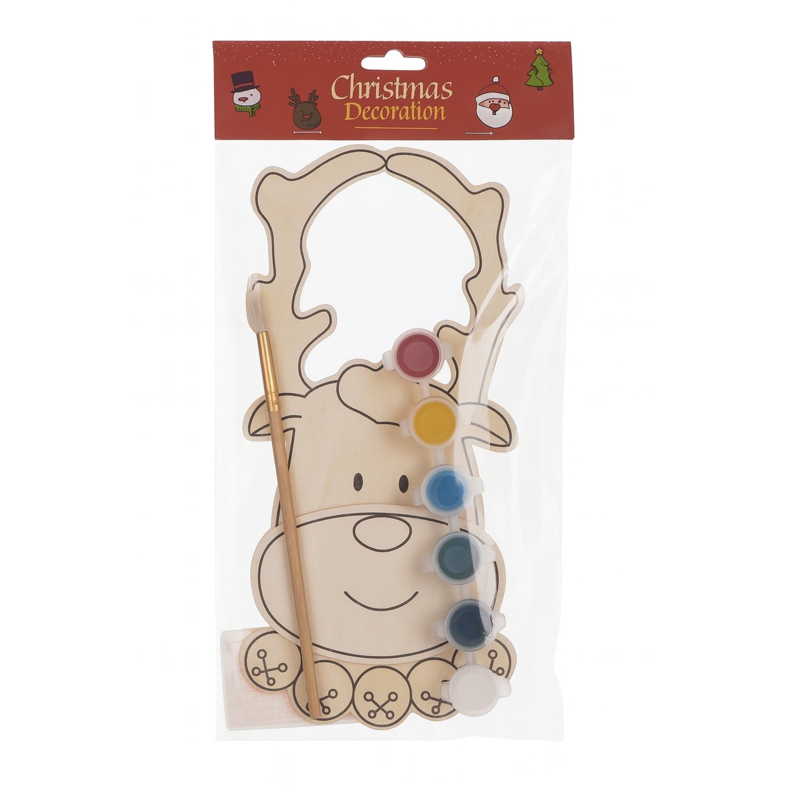 Set pittura natalizia con pennello, 6 colori, per decorazioni natalizie - 3