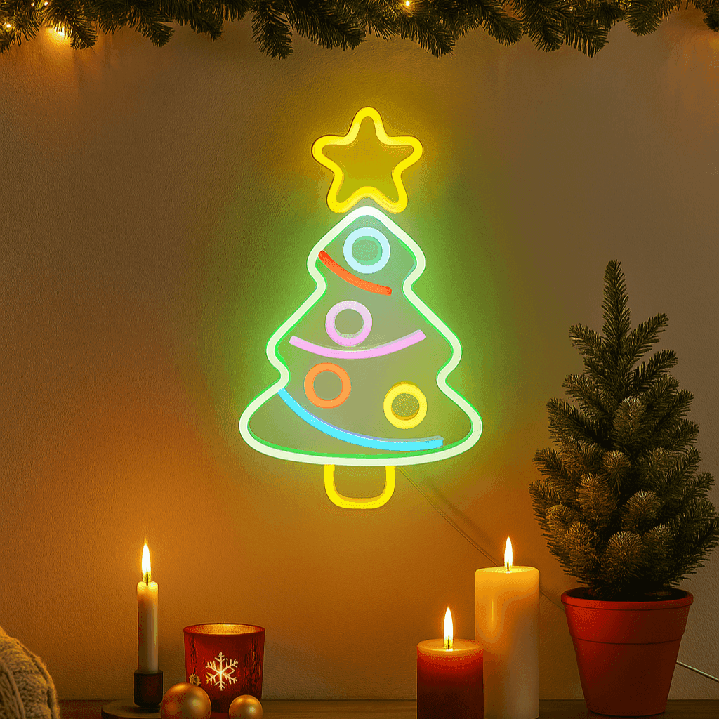 Figura di Natale a neon connessione USB per decorazioni natalizie 24 x 40 cm - 2