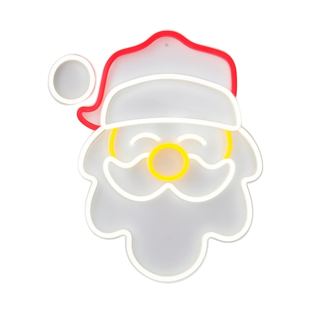 Figura di Babbo Natale a neon connessione USB per decorazioni natalizie 42 x 35 cm - 2