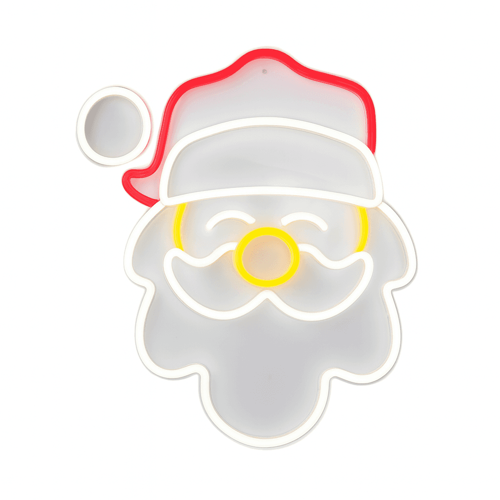 Figura di Babbo Natale a neon connessione USB per decorazioni natalizie 42 x 35 cm - 2