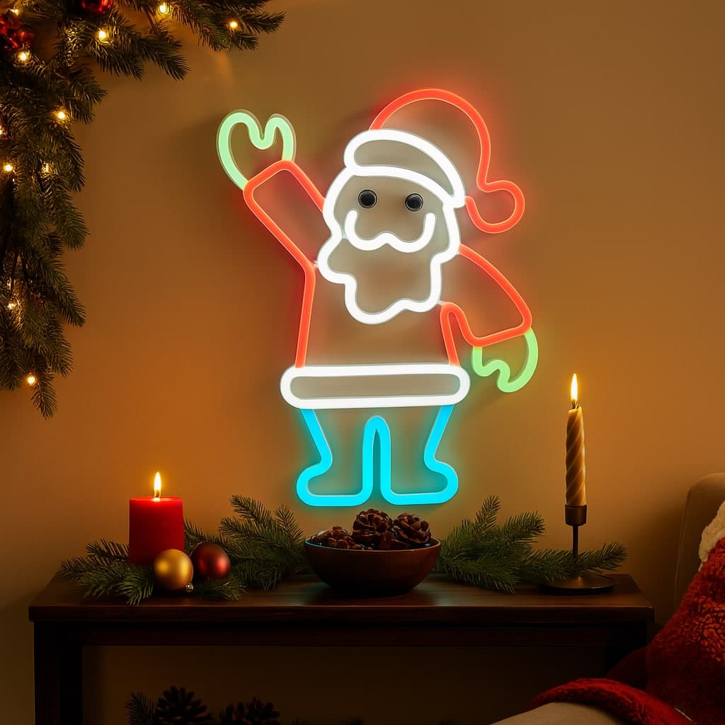 Figura di natale a neon connessione USB per decorazioni natalizie 24 x 32 cm - 6