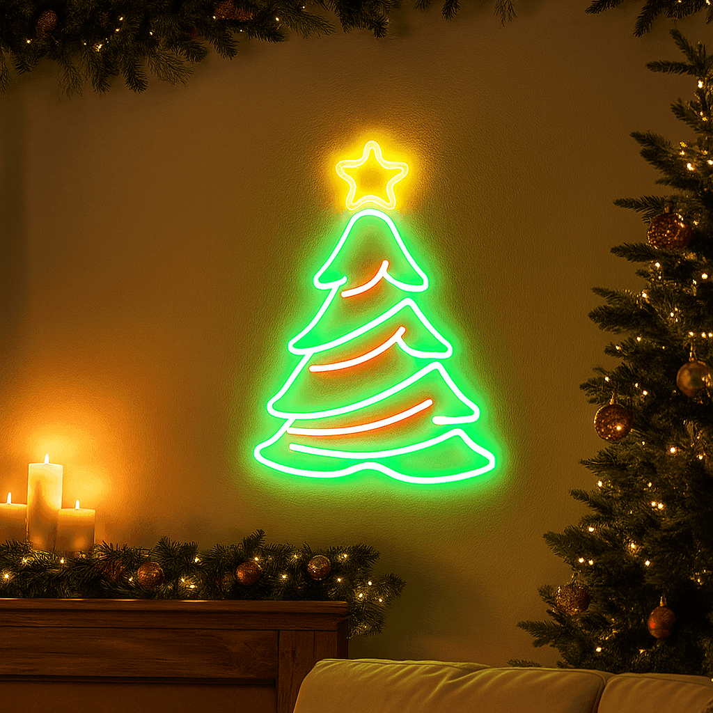 Figura natalizia a neon connessione USB per decorazioni natalizie 45 x 50 cm - 4