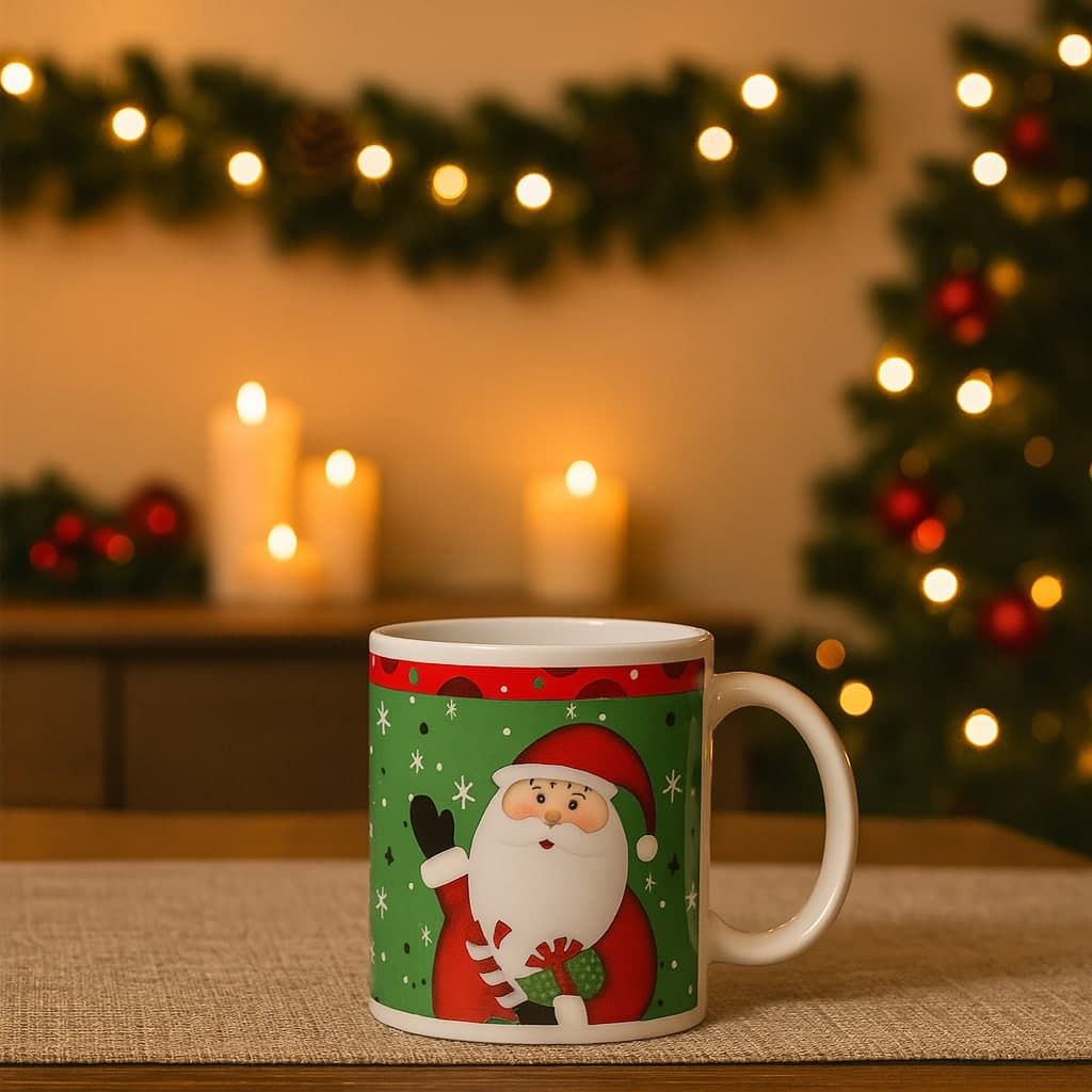 Tazza di Natale in ceramica per decorazioni natalizie per te e caffe da Ø 8 cm - 4