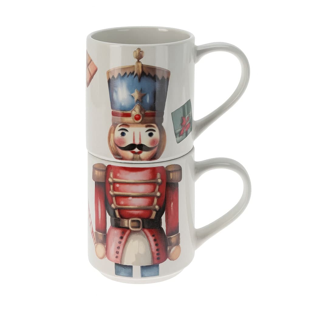Tazza di Natale in porcellana per decorazioni natalizie 265 ml set da 2 - 2