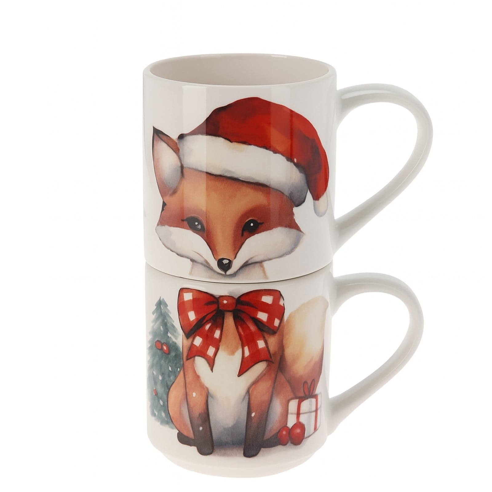 Tazza di Natale in porcellana per decorazioni natalizie 265 ml set da 2 - 4