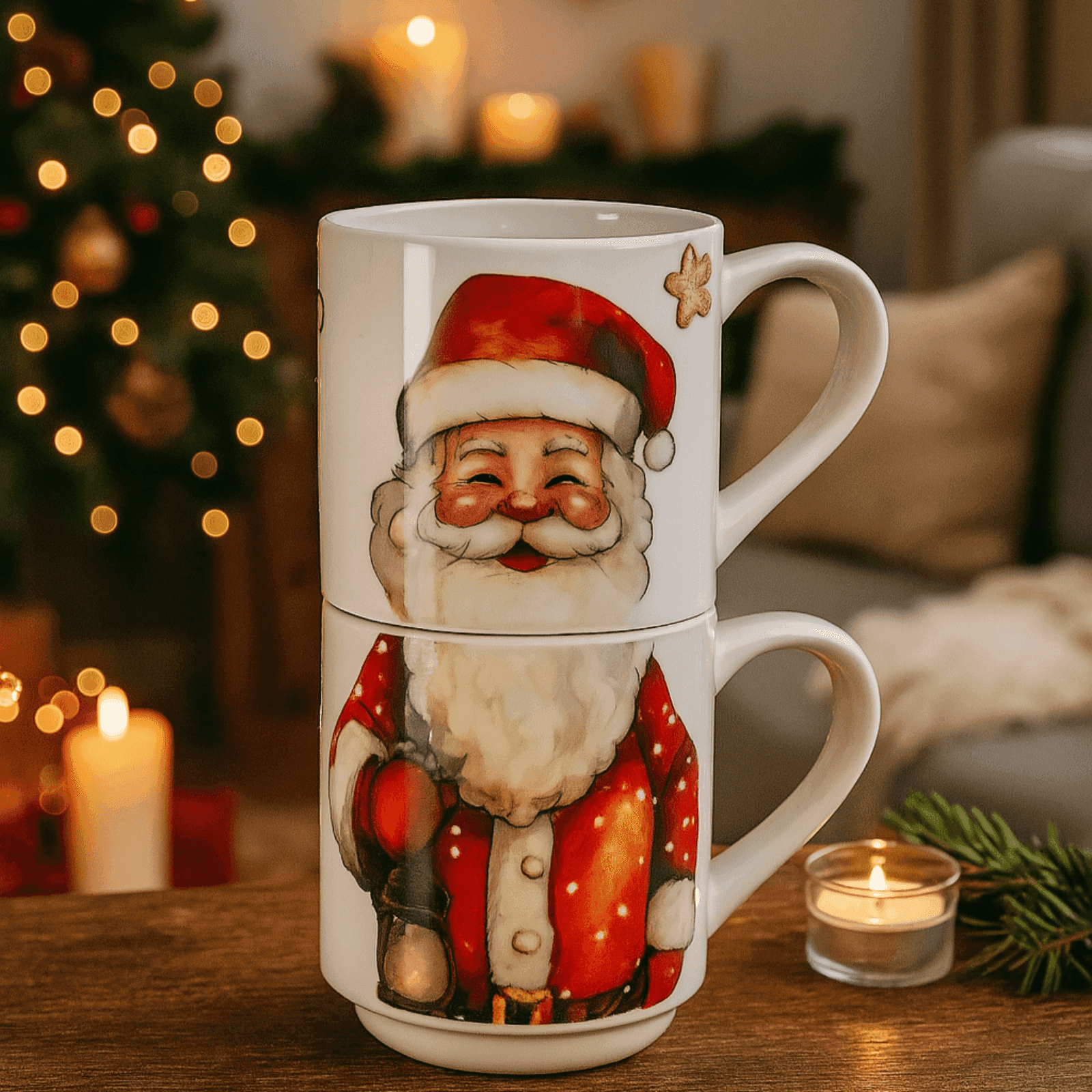 Tazza di Natale in porcellana per decorazioni natalizie 265 ml set da 2 - 6