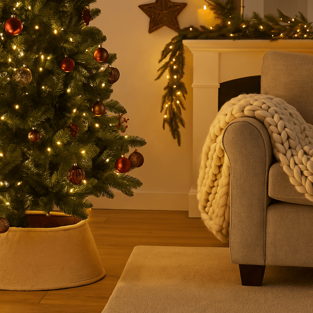 Copribase per albero di Natale con pelo per decorazione natalizia Ø 55 cm - 2