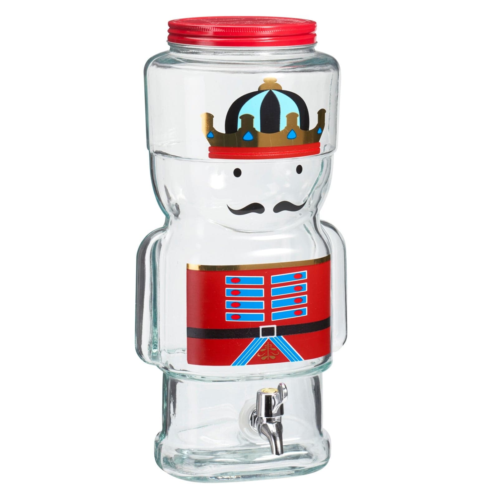 Dispenser natalizio in vetro resistente con rubinetto per bibite - 3