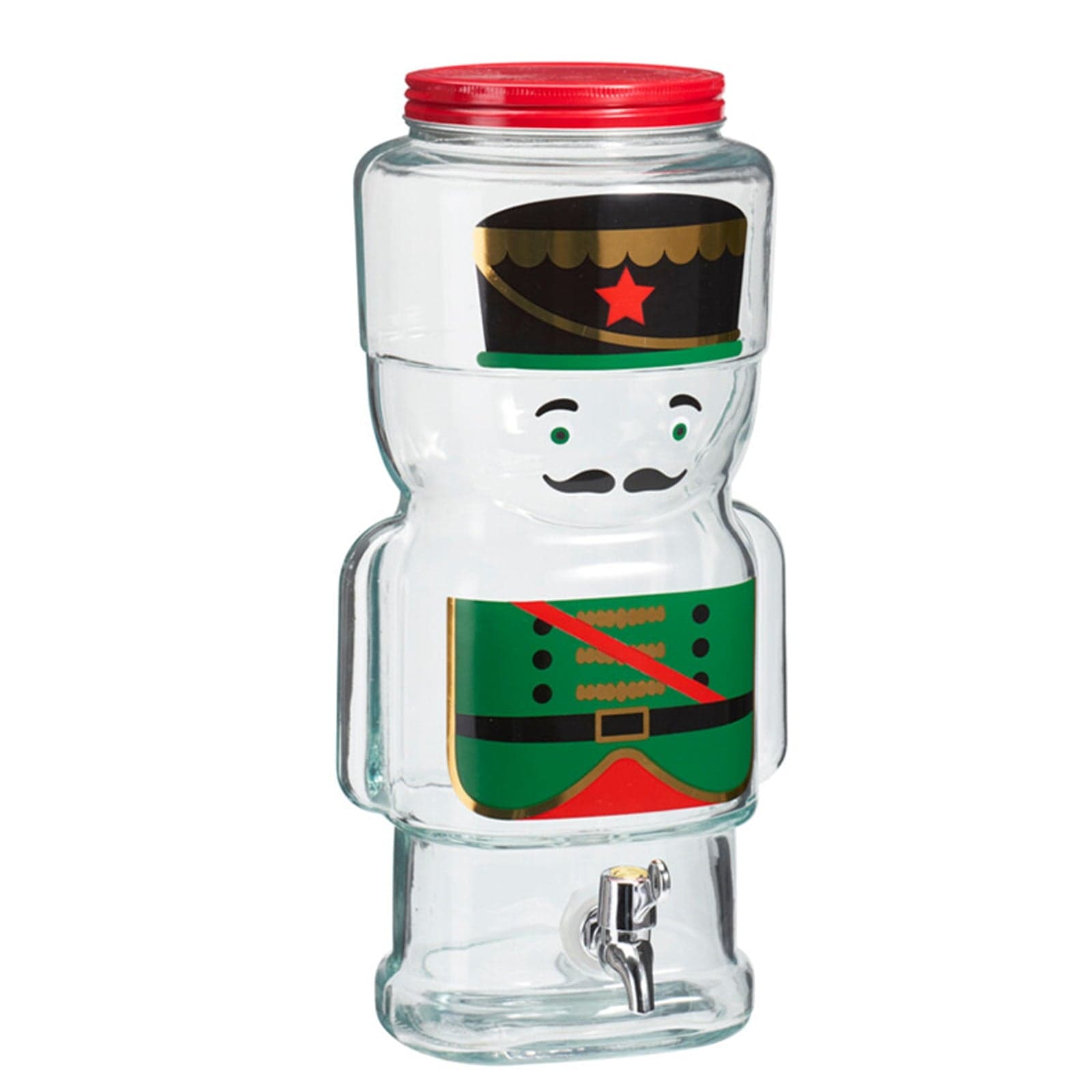 Dispenser natalizio in vetro resistente con rubinetto per bibite - 4
