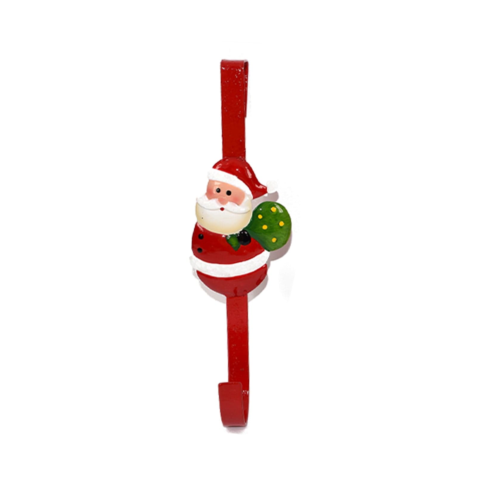 Gancio natalizio in metallo con decorazioni soggetti natalizi h 31 cm - 2
