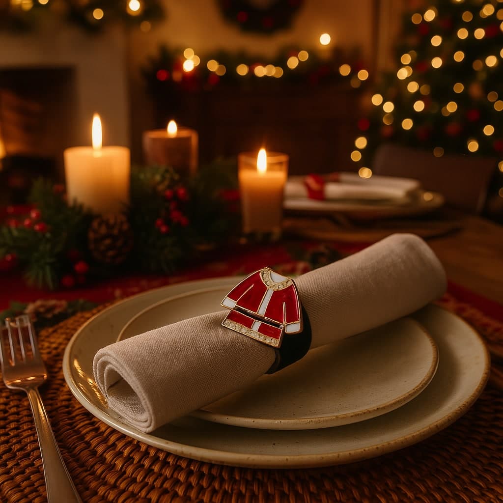 Portatovaglioli decorativo di Natale decorazione natalizia set da 4 pezzi - 4