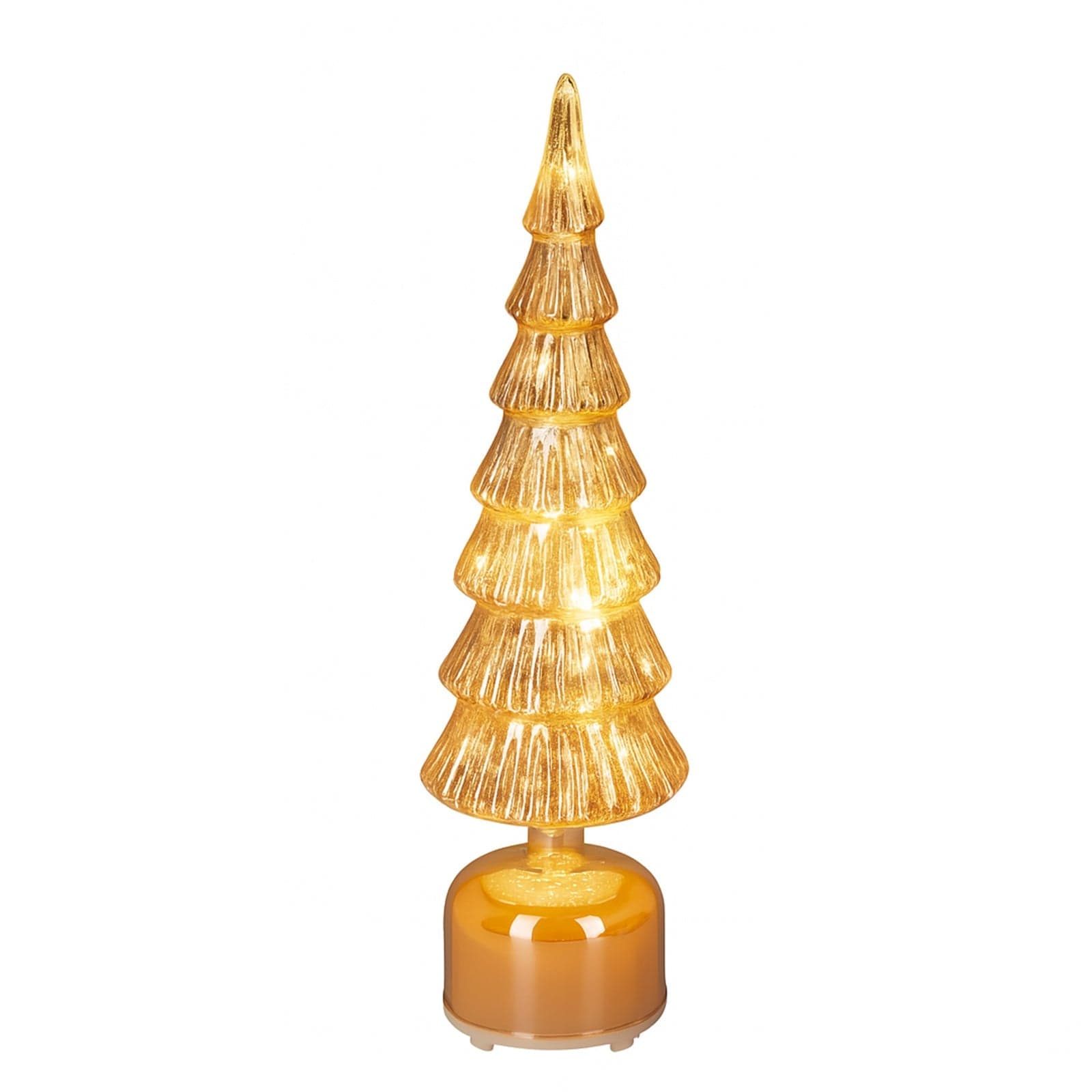 Albero decorativo in vetro color oro con luci Led a batteria per decorazione natalizie - 6