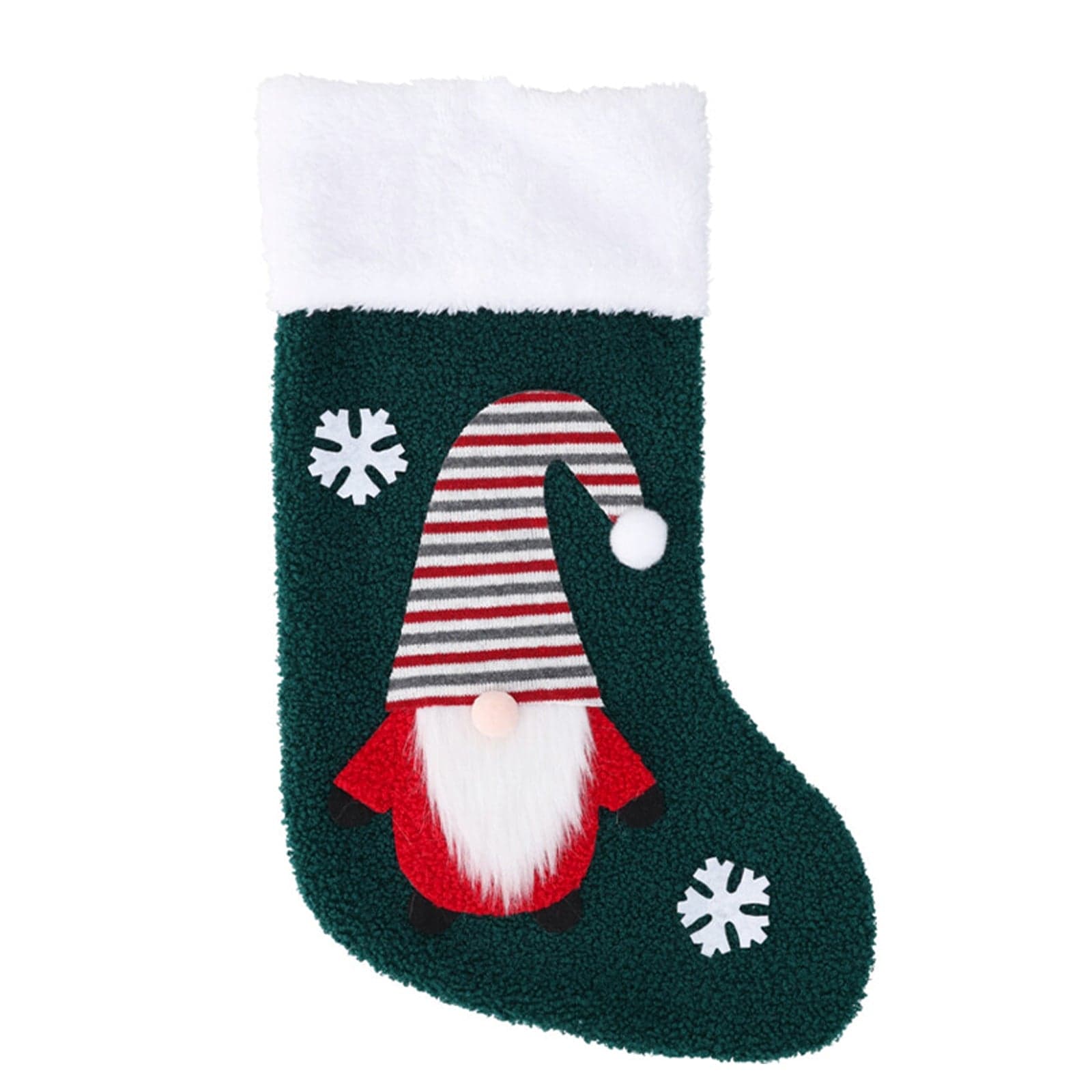 Calza di natale con gnomo per addobbi e decorazioni natalizie - 2