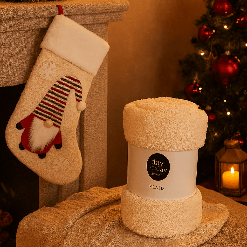 Calza di natale con gnomo per addobbi e decorazioni natalizie - 3