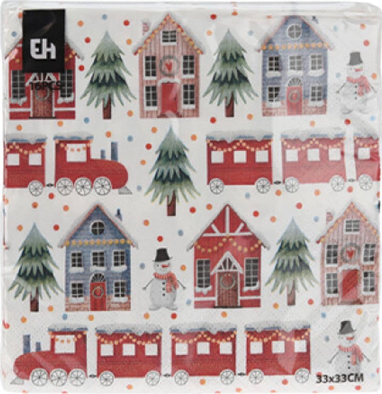Tovaglioli natalizi decorazione per tavola di Natale, confezione 16 tovaglioli da 33 x 33 cm - 3