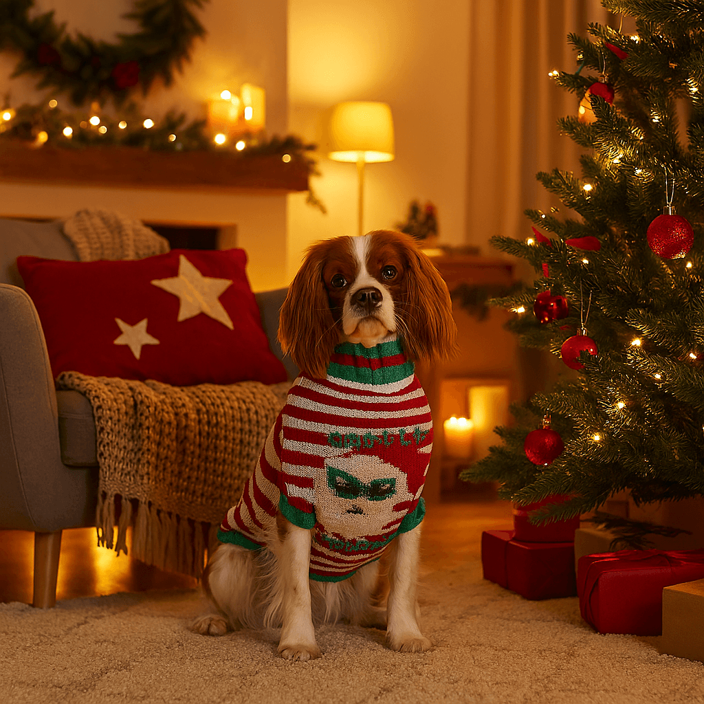 Maglione per cani taglia small comodo in tessuto per decorazioni natalizie