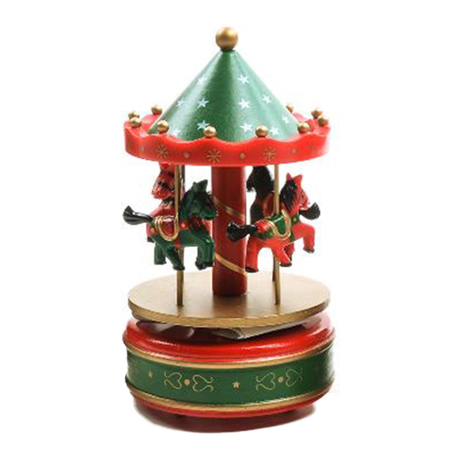 Carillon decorativo giostra carosello in legno decorazione natalizia - 2