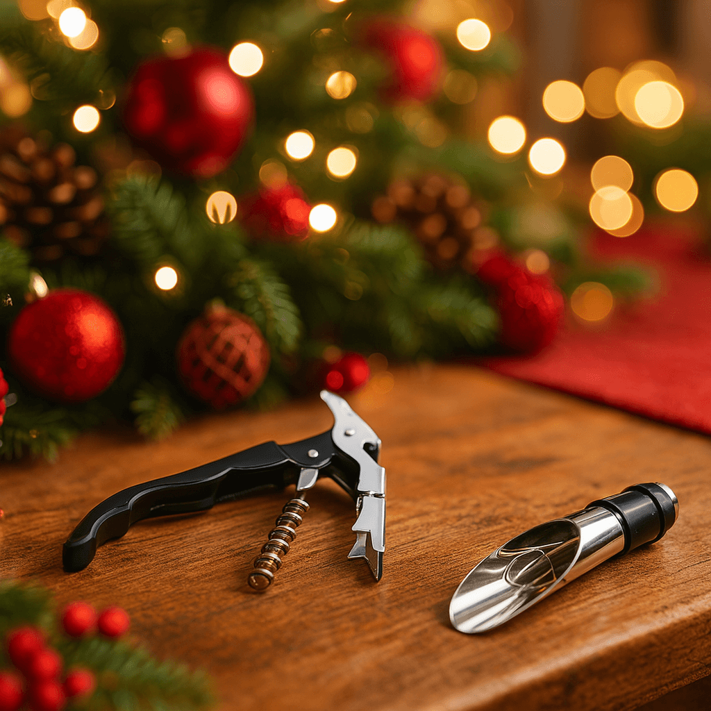 Set sommelier con 2 accessori in valigia in acciaio e plastica per decorazioni natalizie - 7