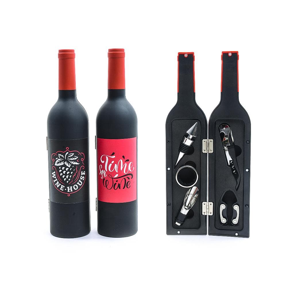 Set sommelier con accessori in cofanetto bottiglia in plastica per decorazioni natalizie - 3