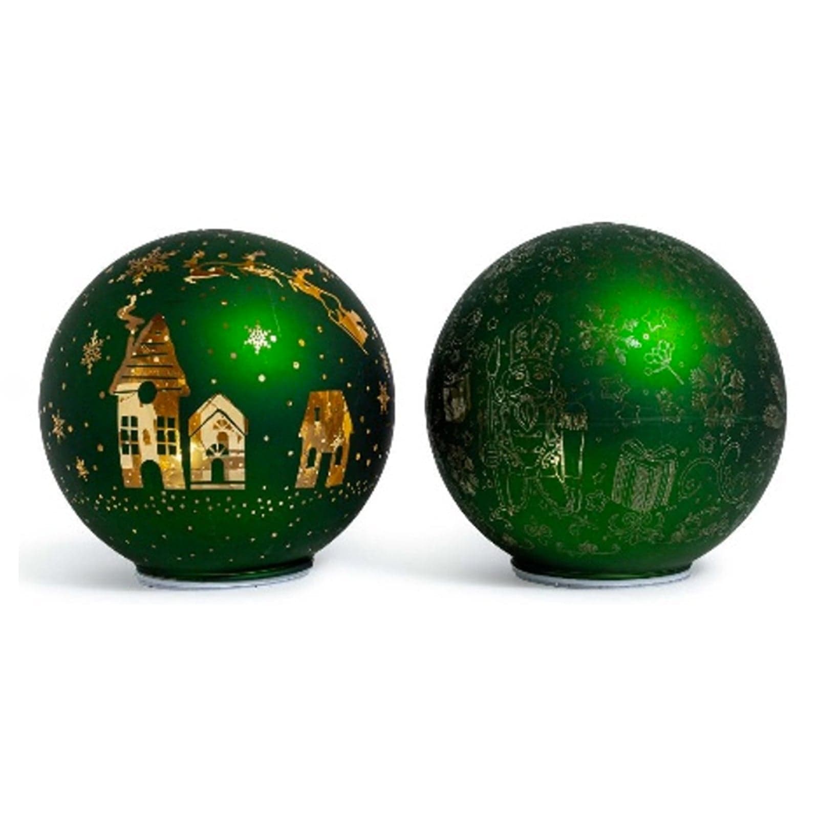 Palla di Natale in vetro rotante con luci batteria per decorazioni di natale - 6