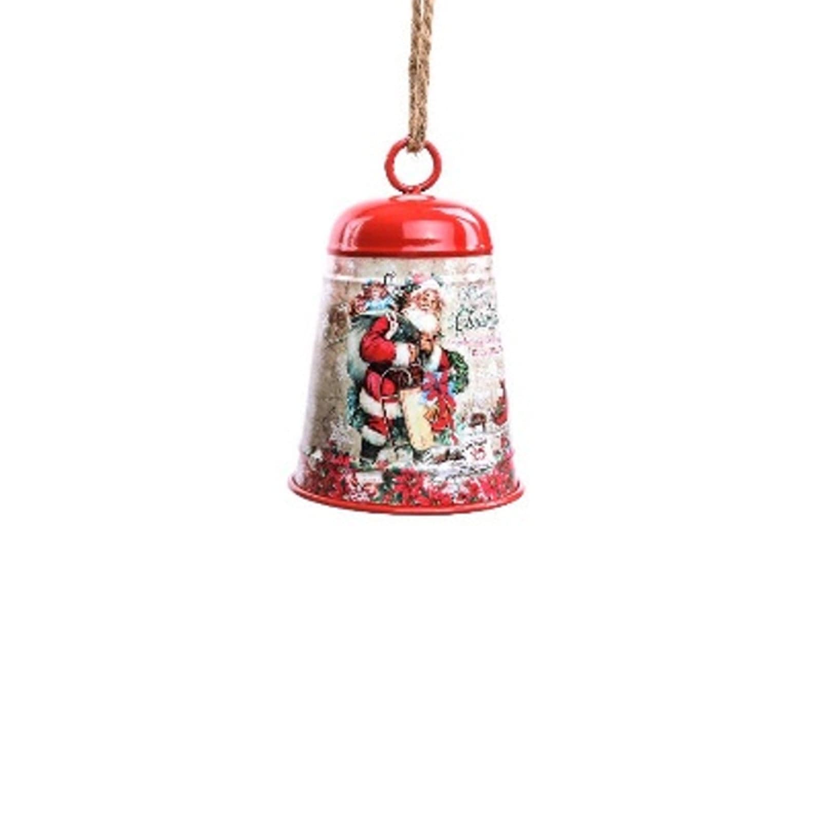 Campana decorata in metallo Babbo Natale per decorazioni natalizie - 3