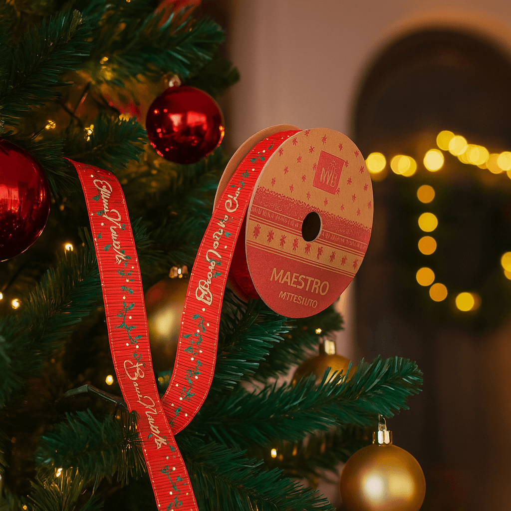 Nastro di natale in tessuto per decorazioni natalizie 1,5 x 270 cm - 6