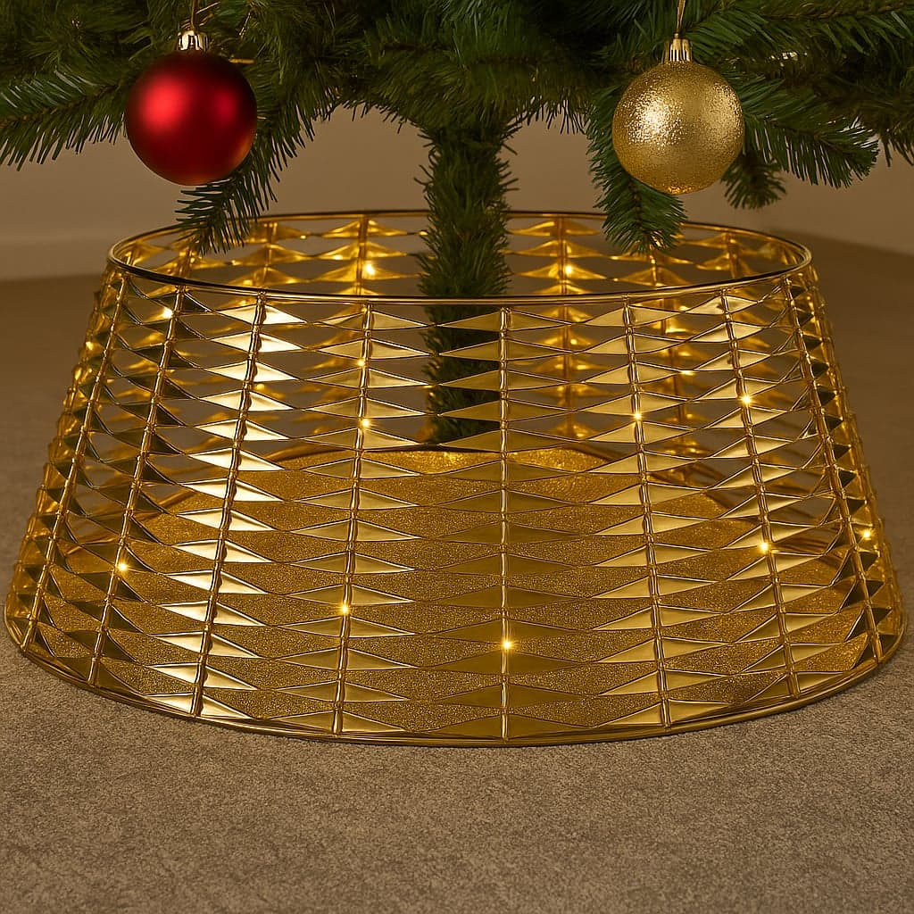 Copri base per Albero di Natale in plastica con luci Led per decorazioni natalizie - 3