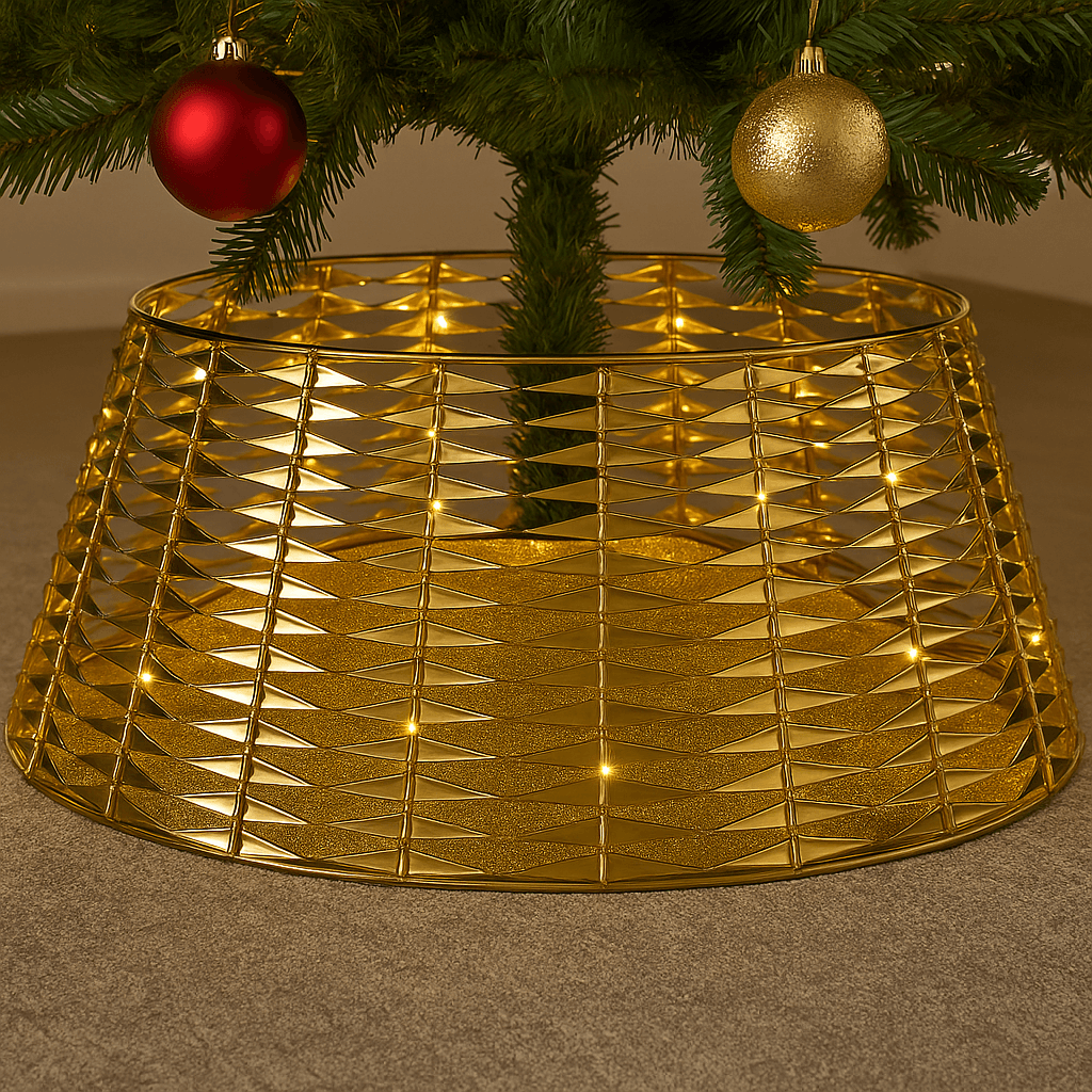 Copri base per Albero di Natale in plastica con luci Led per decorazioni natalizie - 3