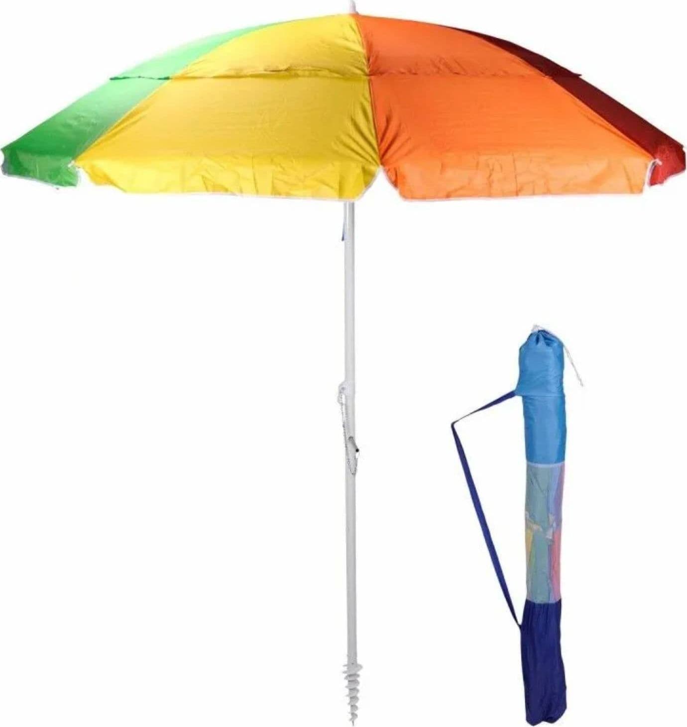 Ombrellone da mare multicolor picchetto per spiaggia da 220 cm - 3