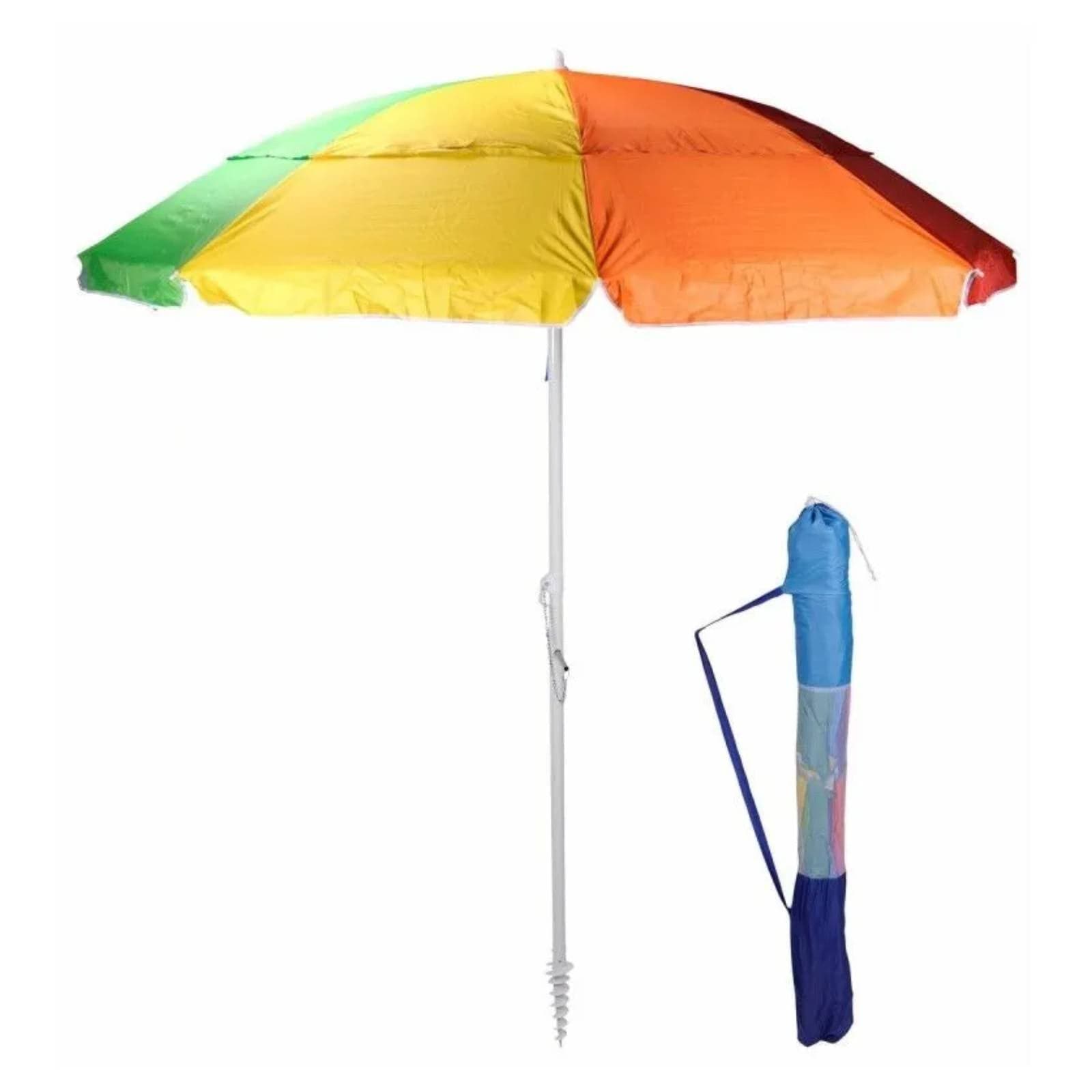 Ombrellone da mare multicolor picchetto per spiaggia da 220 cm - 3