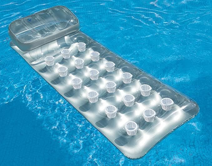 Materassino galleggiante con cuscino trasparente 190 Cm, per mare e piscina - 3
