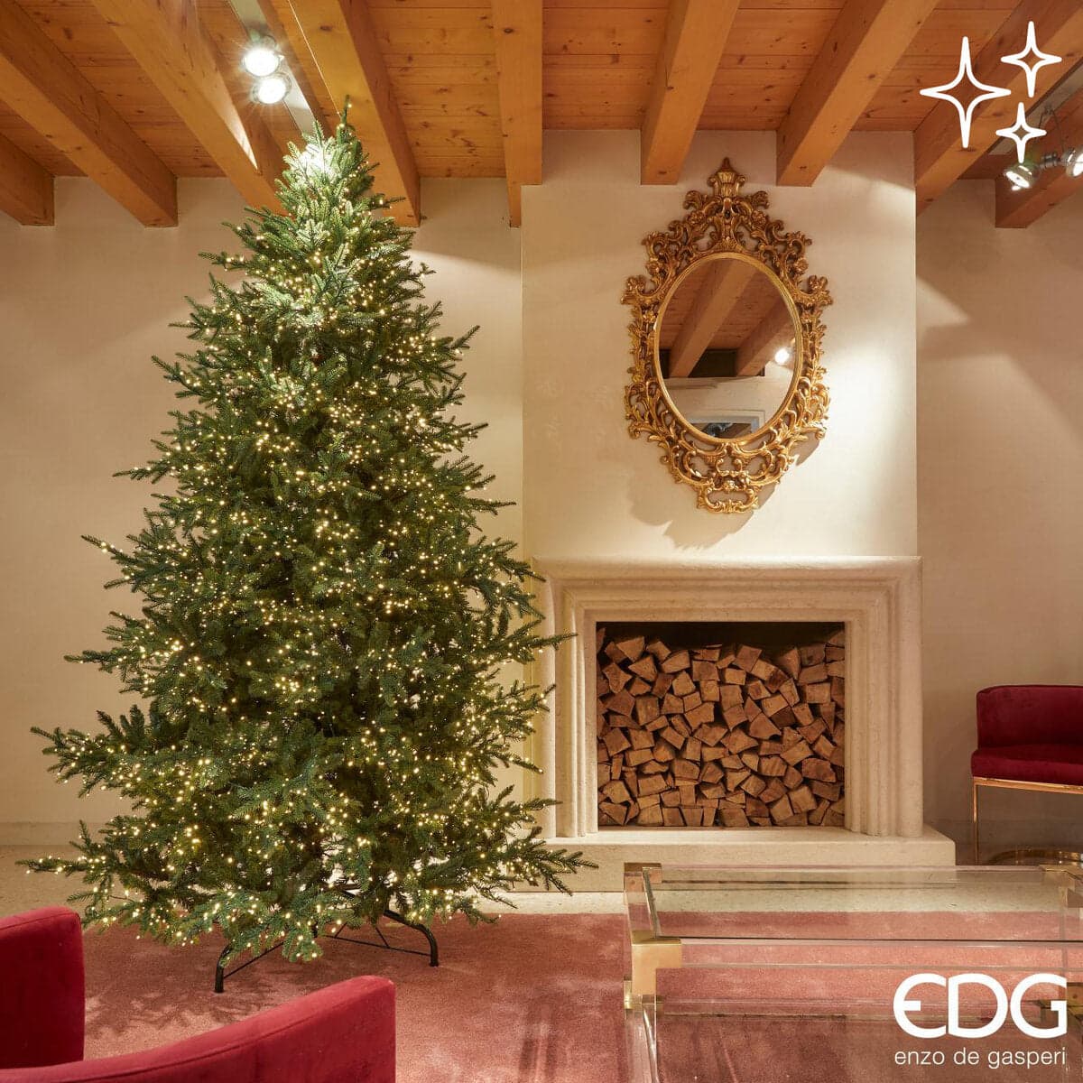Albero di Natale "Pino Luxury" con LED integrati, in PE Effetto Real Touch - 5