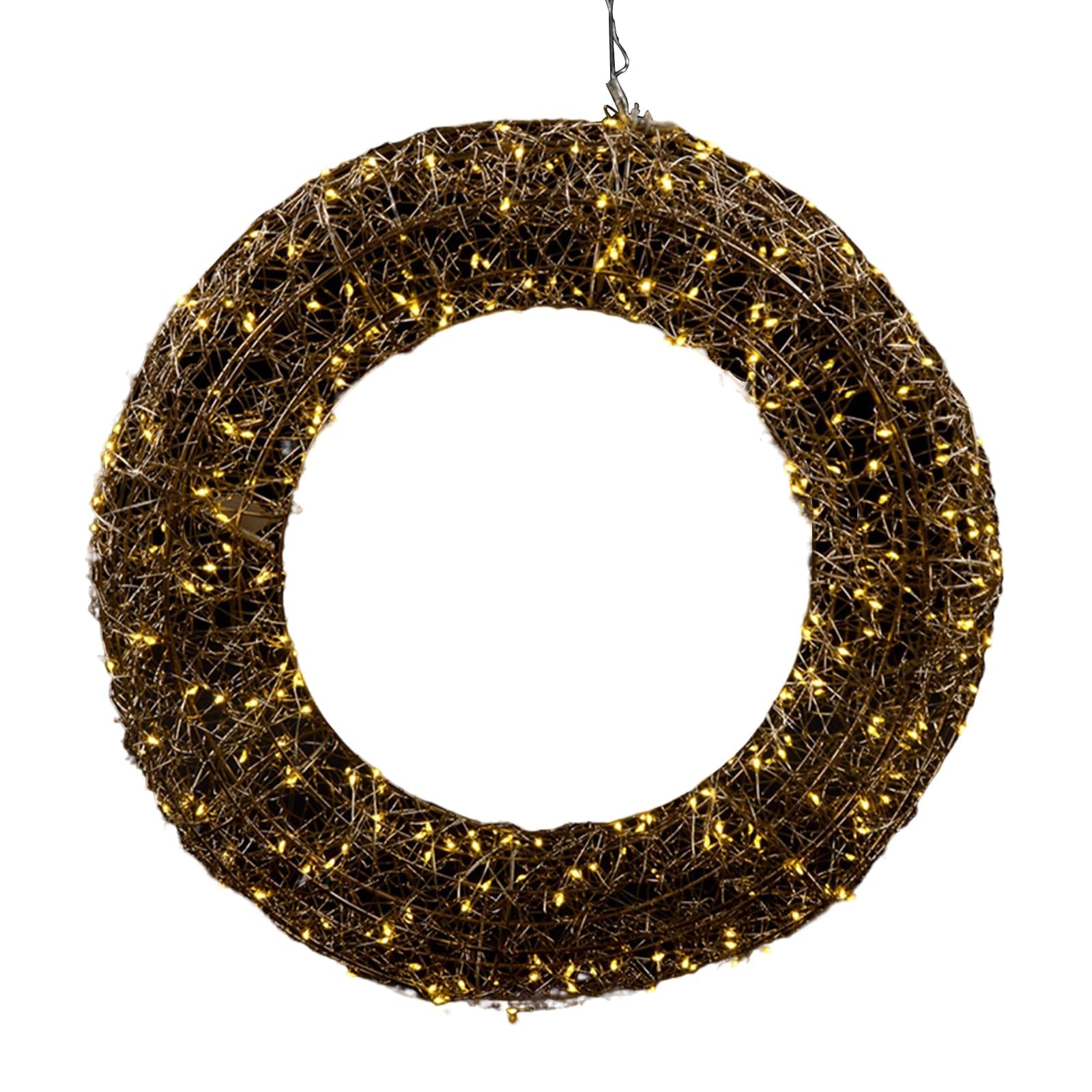 Ghirlanda tonda natalizia "Supreme" in metallo con led a luce calda - 2