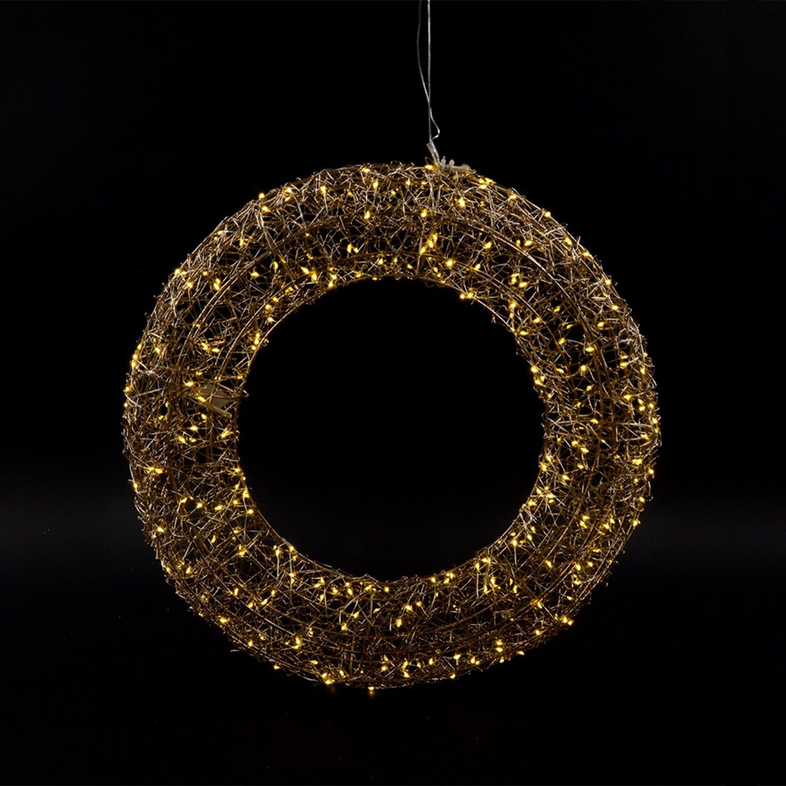 Ghirlanda tonda natalizia "Supreme" in metallo con led a luce calda - 3