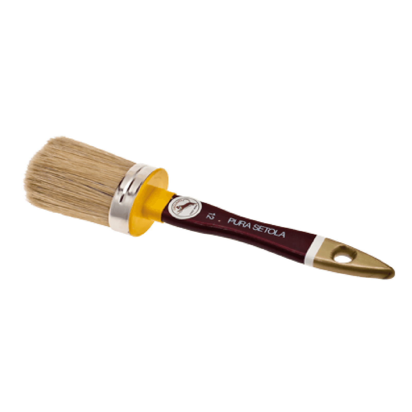 Ovalino con setola bionda e legno di mogano