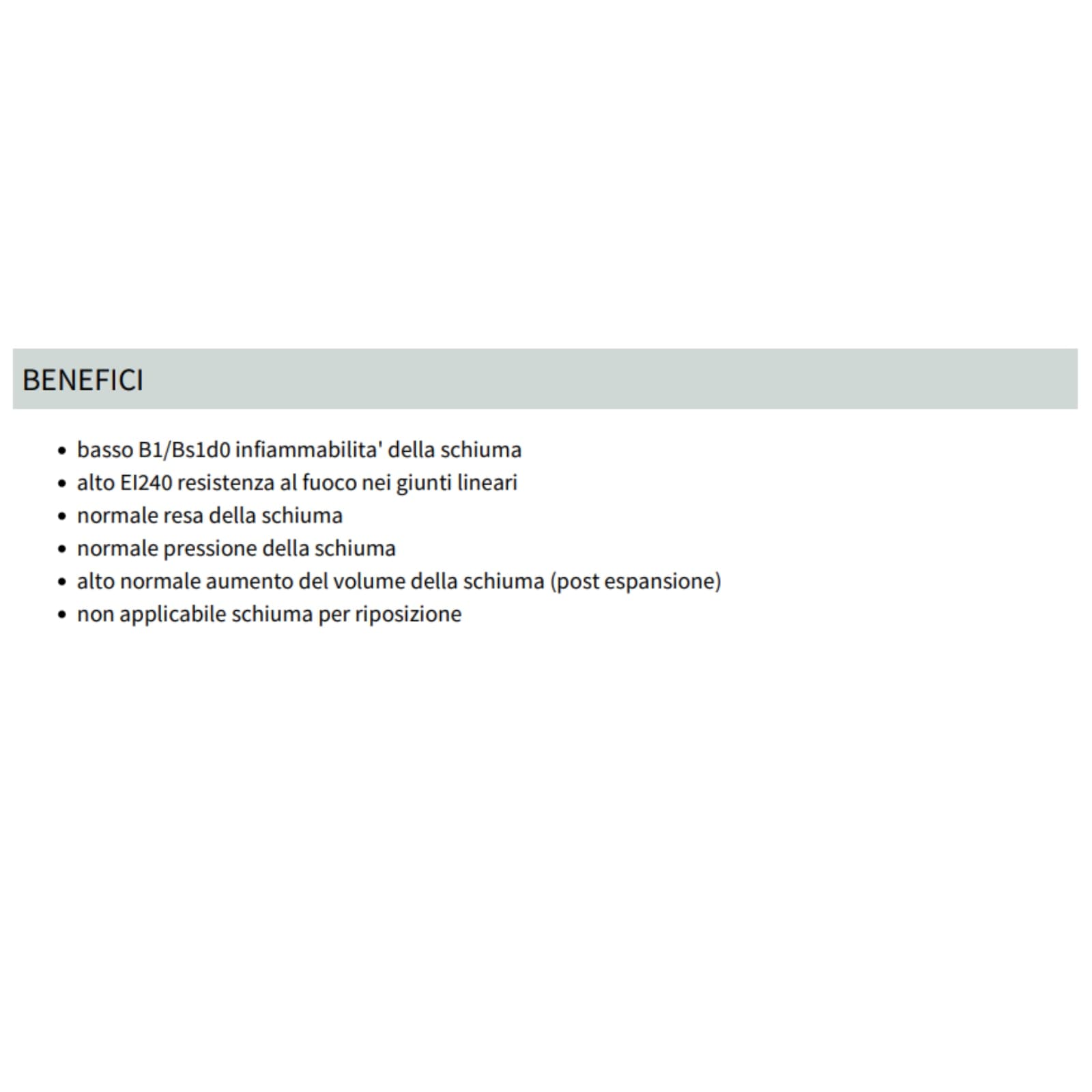 Schiuma poliuretanica "B1 EI240" resistente al fuoco 750 ml - 3