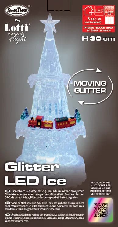 Albero Natale in acrilico con trenino glitter led per decorazioni natalizie - 5