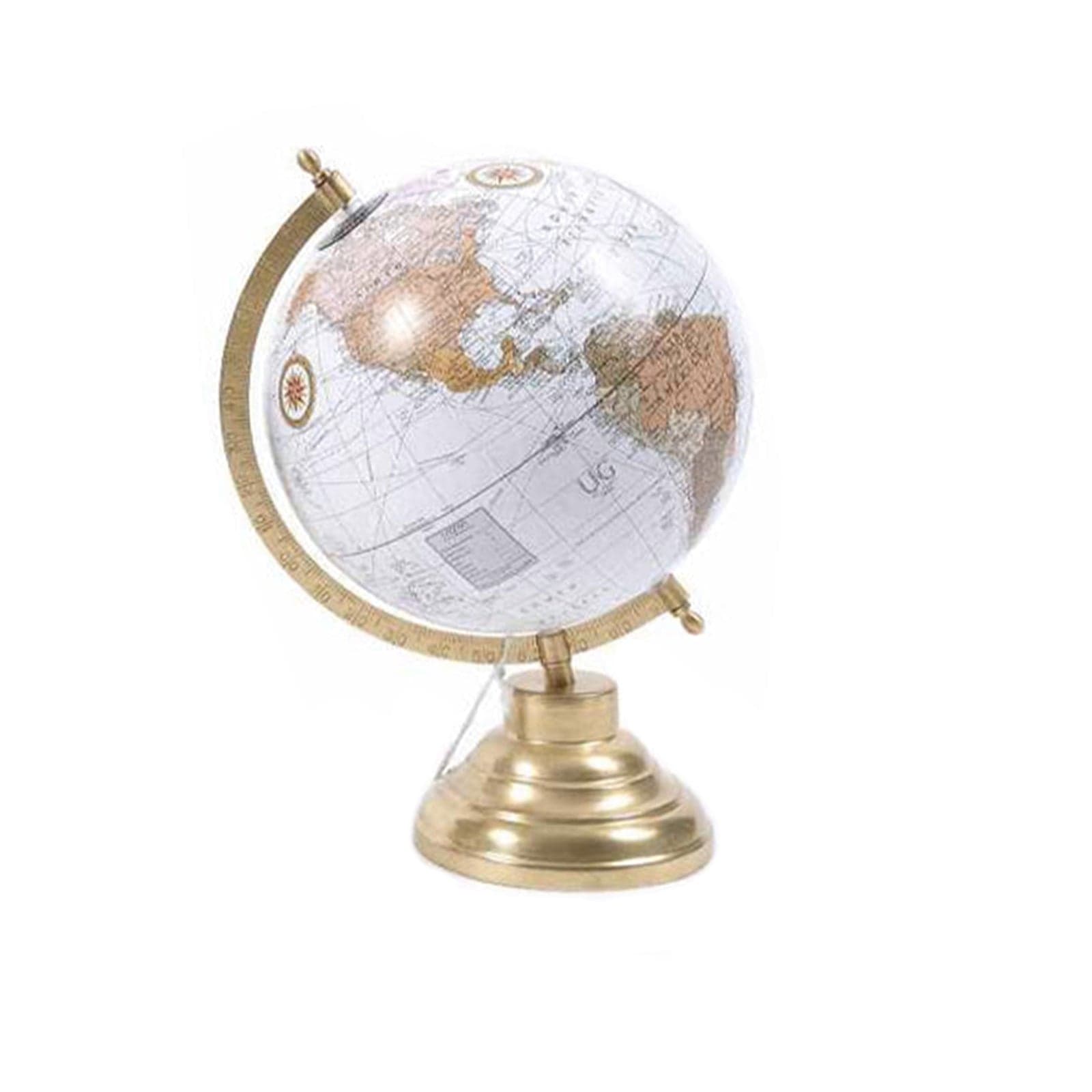 Mappamondo con base in ottone per decorazione interno h 33,5 cm - 2